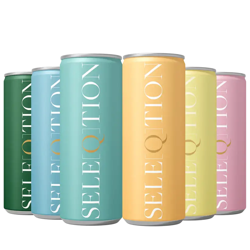 Smagekasse: Seleqtion Weissburgunder (6 stk.) – 6 colorful cans from Seleqtion series.