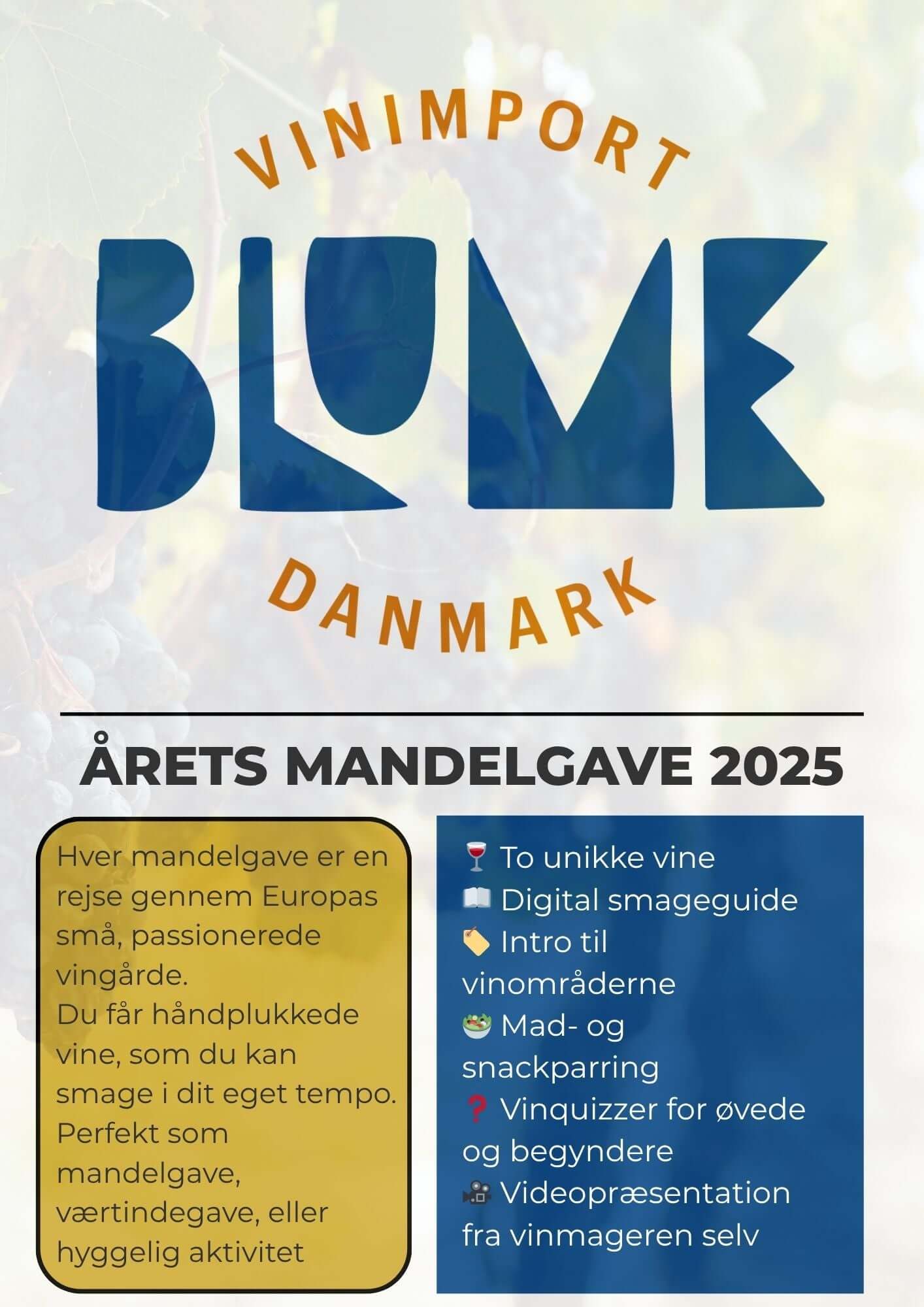 Årets Mandelgave 2025 fra Blume Vinimport - digital vinsmagning